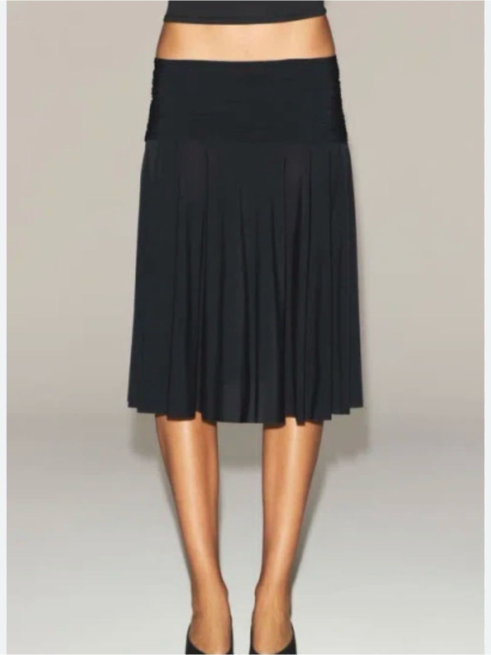Milky Sheer Midi Skirt - Obsidian